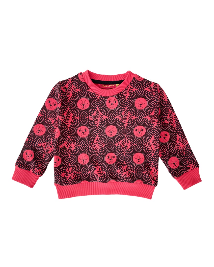 red / black African inspired lion face sweatshirt